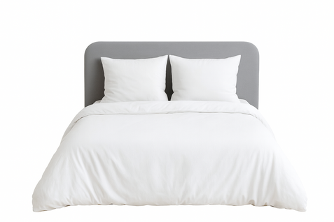 Parure De Lit Uni 1 Personne Micro Lavée, Blanc, 140x200cm