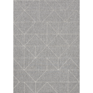 Tapis Extérieur Intérieur Géométrique Bodrum 26 Gris - 160x230 Cm