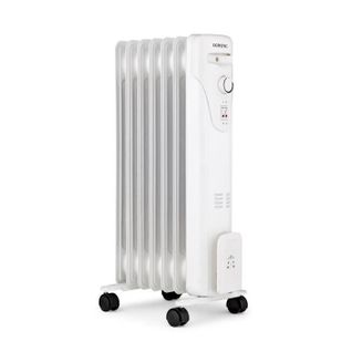 Radiateur Électrique Bain D'huile - 1500 W - 3 Puissances - 7 Éléments - Blanc - Mobile