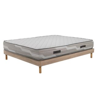 Ensemble Matelas Select - 140x200 - Ressorts - 26 Cm - Sommier Kit Couleur Chêne