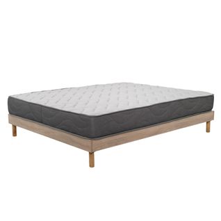 Ensemble Matelas Mousse Luxe - 140x200cm - Mousse Et Sommier Kit Couleur Chêne