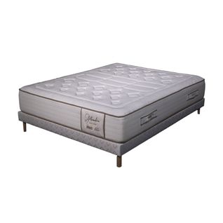 Ensemble Matelas Royal - 140x190 - Ressorts - 32 Cm - Sommier Tapissier Blanc