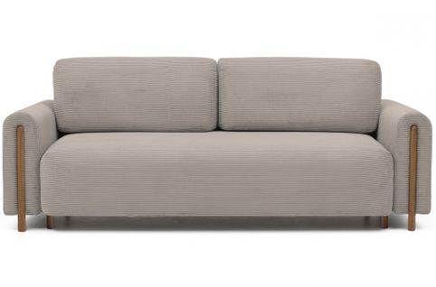 Canapé 3 Places Convertible Arcadio En Velours Côtelé Luxe Marron