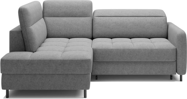 Canapé D'angle Convertible En Tissu Bouclette Gris Luxe 3 Places Bartoli, Angle Gauche