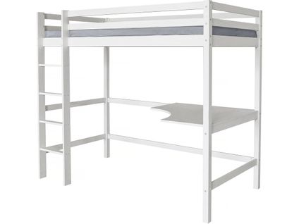 Lit Enfant Mezzanine Avec Echelle Réversible Et Bureau "angéla" 90 X 190 Cm - Blanc