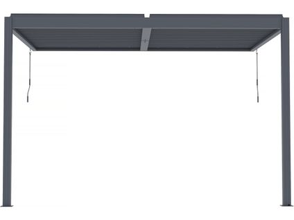 Pergola Bioclimatique Adossée Avec LED "windsor" - 3 X 4 M - Anthracite