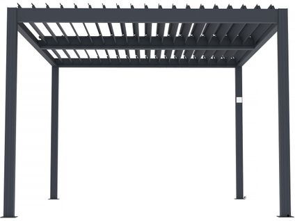 Pergola Bioclimatique Électrique Avec LED "windsor" En Aluminium 3 X 4 - Gris