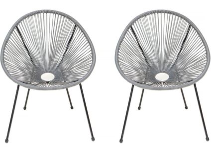 Lot De 2 Fauteuils De Jardin "ania" - Gris