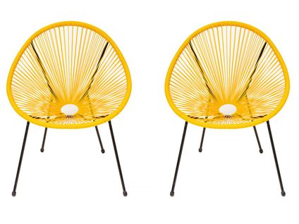 Lot De 2 Fauteuils De Jardin "ania" - Jaune