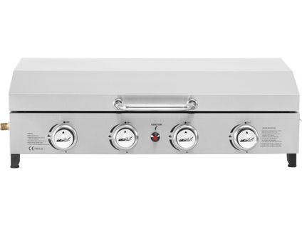 Plancha Gaz 4 Bruleurs Avec Couvercle "fasto" - 10 Kw - Gris