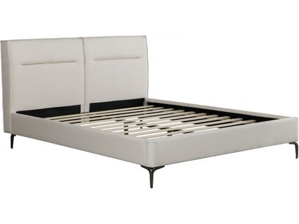 Lit Double En Tissu Design "moritz" - 160 X 200 Cm - Beige