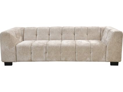 Canapé Droit Design En Tissu Bubble Chenille 3 Places "foch" - Beige