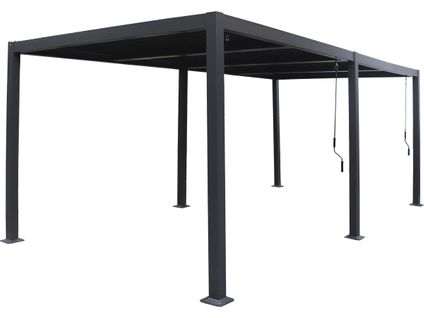Pergola Bioclimatique "windsor" En Aluminium - 3 X 6 M - Gris
