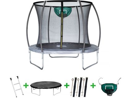 Trampoline Avec Filet Intérieur "jumper" - D. 4,88 M - Gris