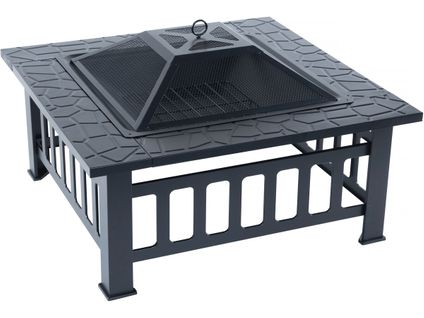 Brasero Barbecue 3 En 1 Avec Couvercle Anti Braise "flaméo" - Noir