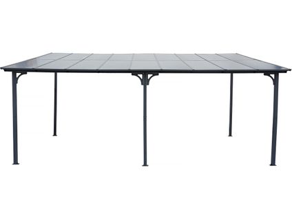 Pergola Tonnelle Adossée "marvin" - 5.5 X 3 M - 545 X 298 X 243 Cm - Gris Foncé