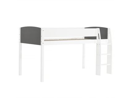 Lit Mezzanine En Bois Pour Enfant "alia" - 90 X 190 Cm - Blanc/gris