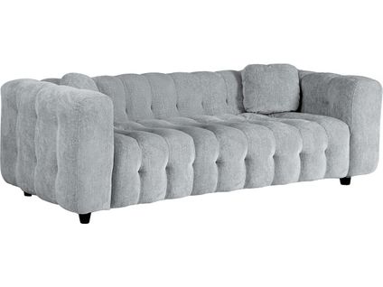 Canapé Droit En Tissu Bubble Chenille "vendome" - 3 Places - Gris