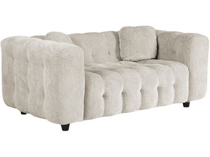 Canapé Droit En Tissu Bubble Chenille "vendome" - 2 Places - Beige