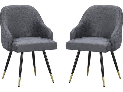 Lot De 2 Chaises En Tissu "harmony" - 54 X 57 X 90 Cm - Gris