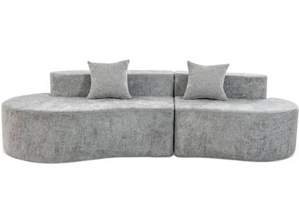 Canapé Virgule En Tissu Texturé "avola" - 3 Places - Gris