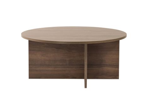 Table Basse En Bois "soleil" - 90 X 90 X 40 Cm - Noyer