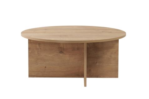 Table Basse En Bois "soleil" - 90 X 90 X 40 Cm - Chêne Saphir