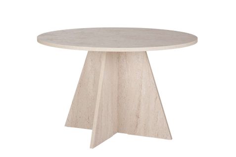 Table à Manger En Bois "virella" - 120 X 120 X 75 Cm - Travertin
