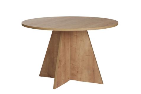 Table à Manger En Bois "virella" - 120 X 120 X 75 Cm - Chêne Saphir