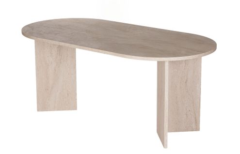 Table à Manger En Bois "sablin" - 180 X 89 X 75 Cm - Travertin