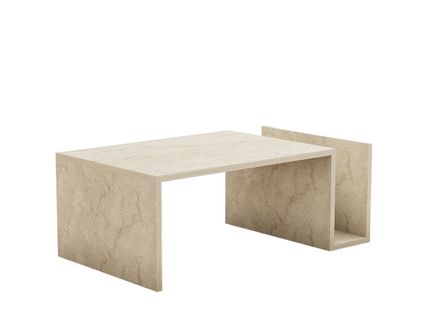 Table Basse En Bois "memo" - 86 X 50 X 32 Cm - Travertin
