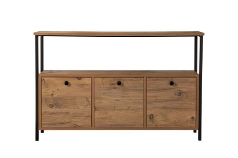 Console En Bois "solace" - 120 X 29 X 77 Cm - Pin Atlantique Noir