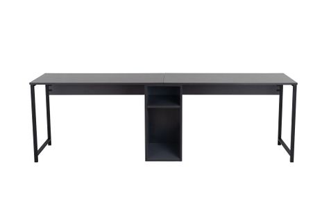 Bureau En Bois "twin Study Desk" - 240 X 60 X 74 Cm - Anthracitenoir