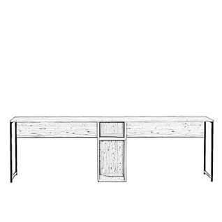 Bureau En Bois "ikili Calisma" - 240 X 60 X 74 Cm - Pin Atlantique Noir