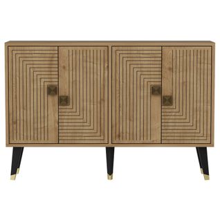 Buffet En Bois "ahart" - 120 X 30 X 80 Cm - Chêne Saphir Or