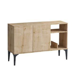 Buffet En Bois "oscar" - 120 X 40 X 80 Cm - Chêne Saphir Noir
