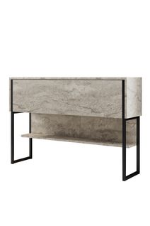 Console En Bois "luxe" - 120 X 30 X 80 Cm - Travertin Noir