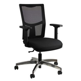 Fauteuil de bureau LYRA synchrone noir pied alu poli