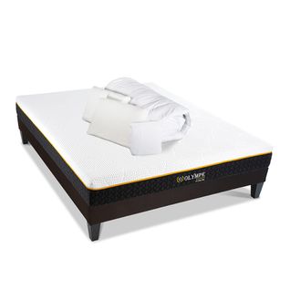 Pack Olympe 90x190 Cm Matelas Mousse + Sommier Bois + Accessoires