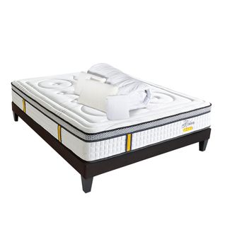 Pack Anti Punaise Reina 2.0 90x200 Cm Matelas Ressorts + Sommier Bois + Accessoires