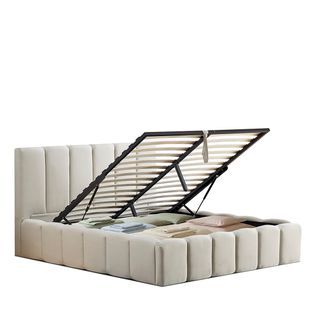 Lit Coffre Beige Madeleine 140x190 Cm