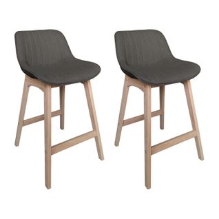 Lot De Chaises Mellow D'îlot Et Bar En Chêne Et Assise Tissu 65cm