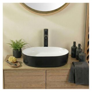 Vasque à Poser Rectangulaire Ydra En Céramique Bi-color 50x37cm