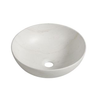 Vasque à Poser Ronde En Céramique Effet Marbre Beige 39,5cm