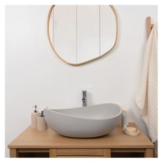 Vasque à Poser Organique En Béton Gris 57x37cm