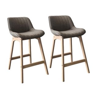 Lot De Chaises Mellow D'îlot Et Bar En Chêne Et Assise Tissu 65cm