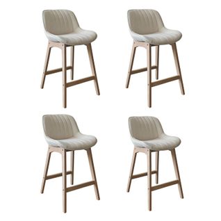 Lot De Chaises Norden De Bar En Chêne Et Tissu Velours Côtelé H65cm