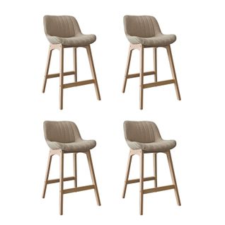Lot De Chaises Milk D'îlot Et Bar En Chêne Et Assise Tissu Bouclette 65cm