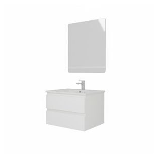 Ensemble Meuble Simple Vasque Sorrento 60 Cm + Robinet + Miroir