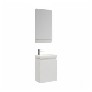 Meuble Lave-mains Lisa + Robinet Chromé + Miroir Rectangulaire